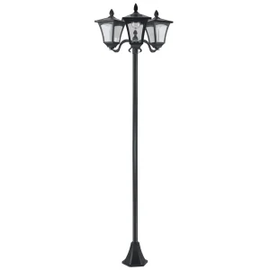 Lampadaire de jardin extérieur à LED solaire avec capteurs 3 abat-jours - H.182.5 cm - IP44