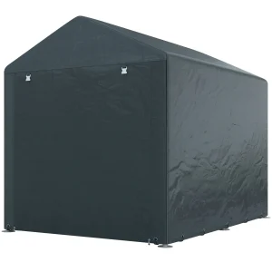 Abri de jardin tente de stockage portable abri de vélo garage pour extérieur avec cadre en métal galvanisé et grande porte, 1,6 x 2,2 m gris foncé